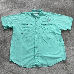 Columbia Men's Short Sleeve Button-Down Shirt in Mint Green